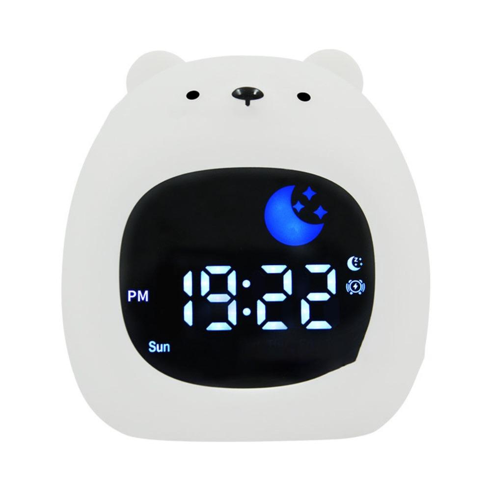 Световой регулируемый будильник в форме животного, прикроватная лампа, часы для тренировки сна, для малышей