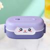 Lunch Box Durable Cartoon Design Bento Box Leak-Proof Double-layer Insulation Food Container for Kids Adults