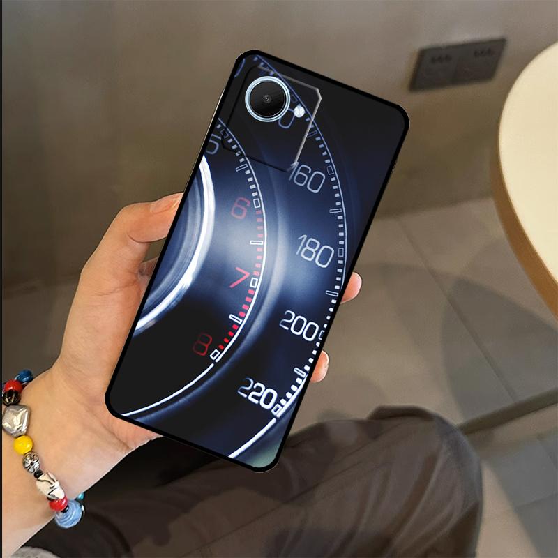Cool Retro Speedometer Case For Realme C53 C55 C51 C25 C63 C61 C65 C67 C71 C75 GT6 GT7 Pro 11 12 13 14 15 Pro Plus