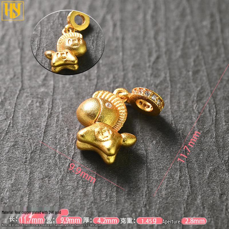 Позолоченный медью кулон-лошадка из знака зодиака, качалка, для изготовления украшений и DIY-аксессуаров