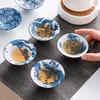 Retro Blue and White Ceramic Kung Fu Teacup Tea Set Single Cup Tea Tasting Hat Cup Home Master Cup Tea Cup Tea Bowl Set