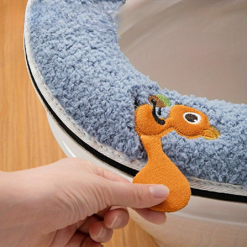 2pc/set Of Warm Toilet Seat Covers, Including Toilet Seat Cover And Toilet Lid Cover, Warm Soft Washable Closestool Seat Cushion