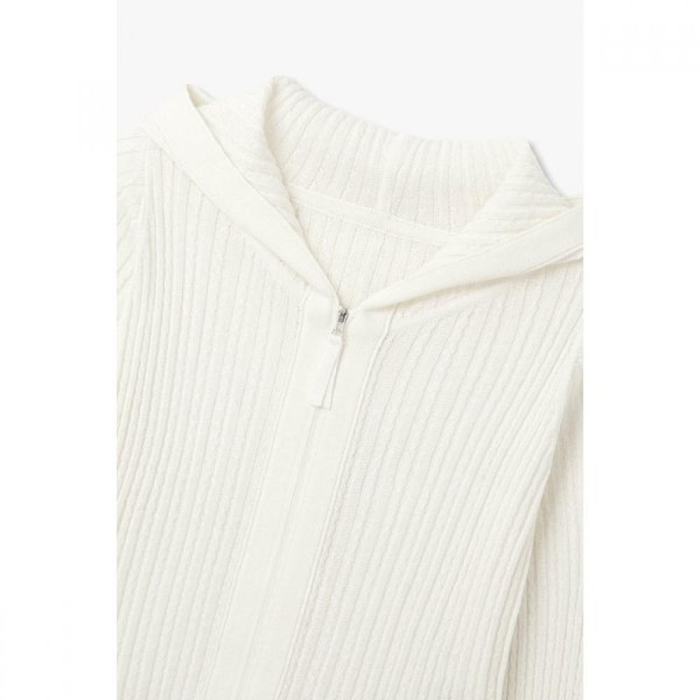 Vov Hooded Cable Knit Zip Up  7156250002 