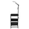 Salon Rolling Cart 3 Layers Salon Trolley Cart Space Saving Hair Salon Beauty Cart with LED Lights