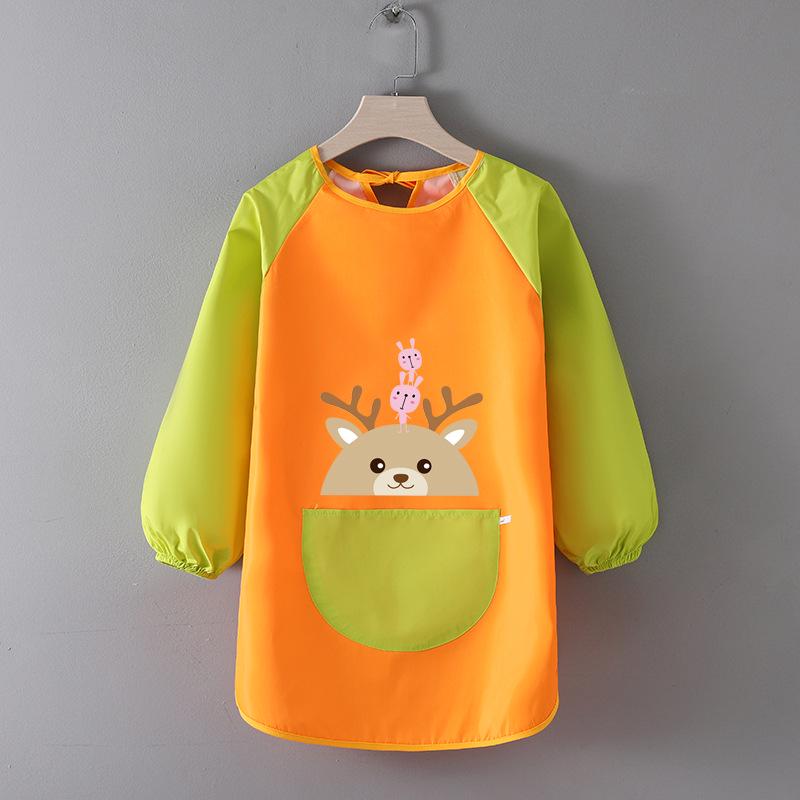 Детский водонепроницаемый художественный фартук с логотипом - Двусторонний фартук для рисования и еды