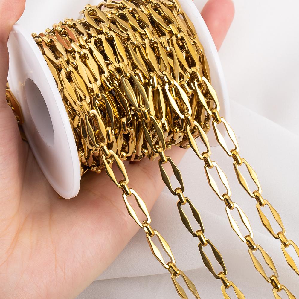 1Meter Stainless Steel Irregular Rectangle Link Chains DIY Jewelry Making Crafts Necklace Findings Handmade Supplies Accessories