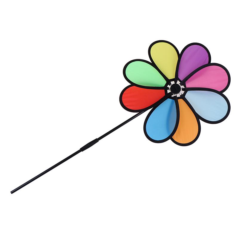 Colorful Rainbow Dazy Flower Spinner Wind Windmill Garden Yard Outdoor Decor