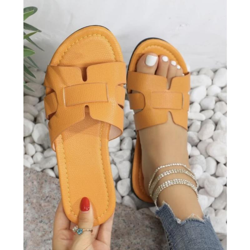 Шлепанцы большого размера с квадратным носком, женские сандалии, пляжная обувь
