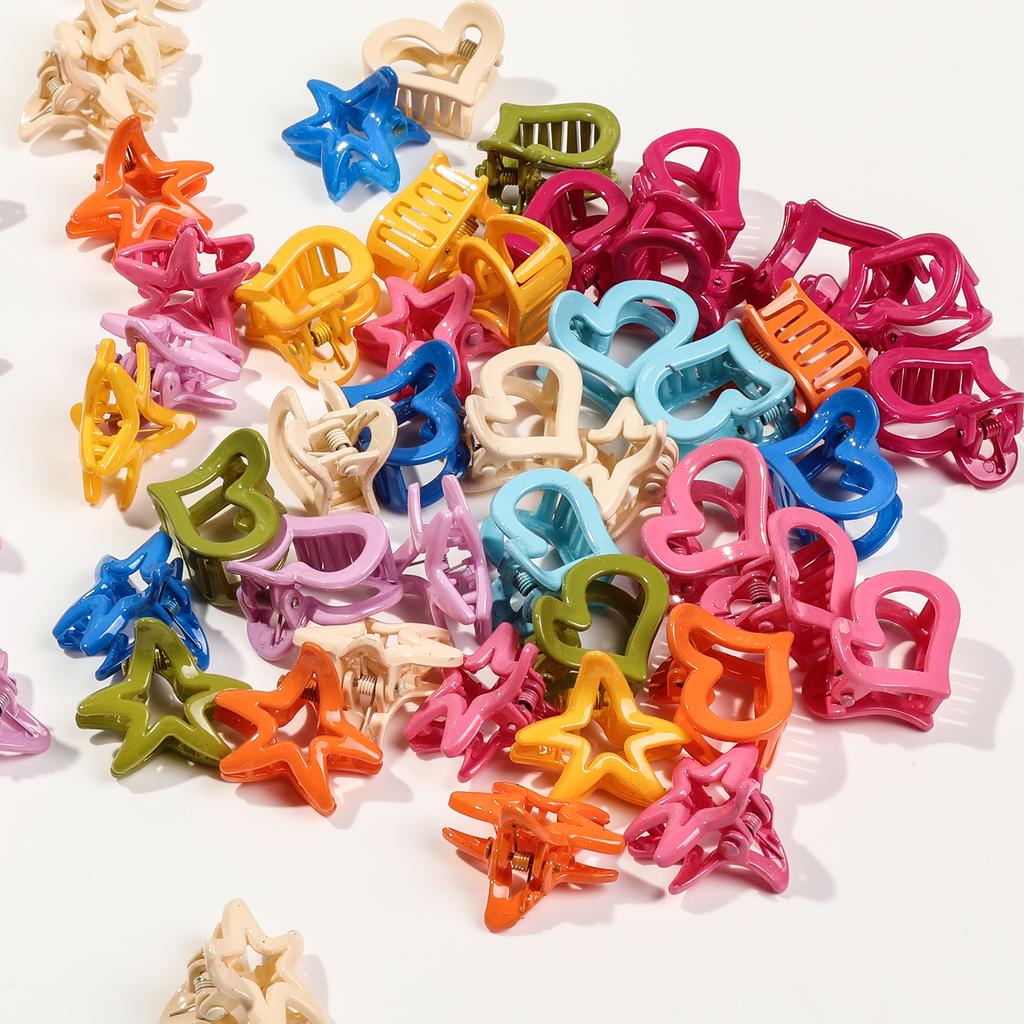 30Pcs Colorful Cute Cartoons Hair Clips Girls Small Hairpins Star Heart Children Sweet Hair Barrettes Fashion Hair Accessories