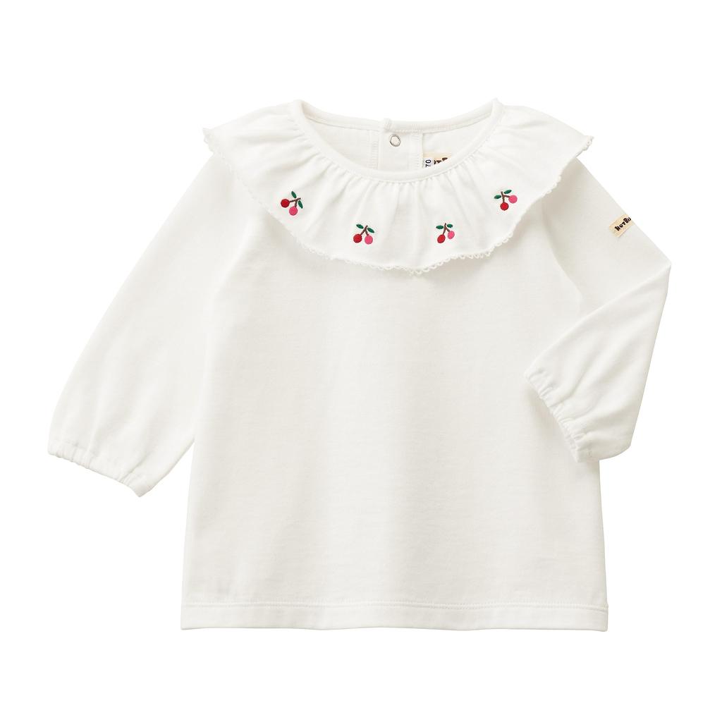 Miki House Hot Biscuits Лонгслив для мальчиков и блузка, для девочек, детская одежда, белый, 90см, 70-5208-499