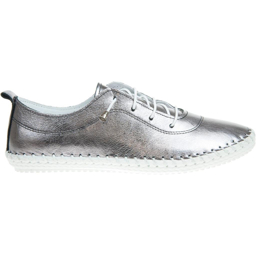Lunar Womens/Ladies St Ives Metallic Leather Plimsolls