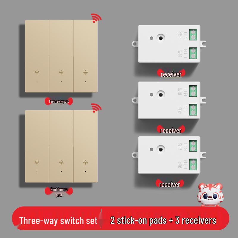 Умный беспроводной выключатель света с двойным управлением - Не требует проводки, 220В, система удаленного управления "мастер-ведомый"