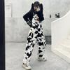 Hippie Cow Print Jumpsuits Harajuku Patterned Korean Style Overalls