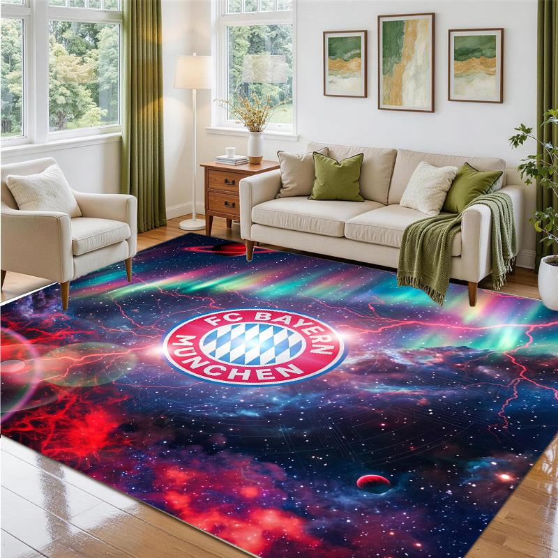 Bayern Munich Design Crystal Velvet Rug Soft Decorative Mat for Bedroom Entrance