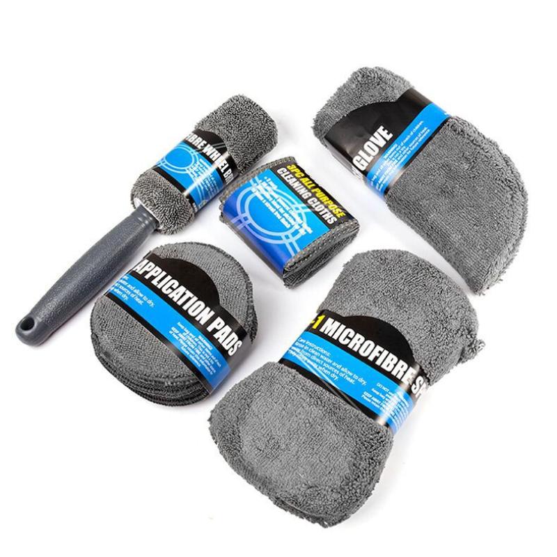 9PCS Car Wash Cleaning Kit Car Wash Sponge Fibre Towel Laundry Glove Care Maintenance Pad Car Body Detailing Cleaning Tools