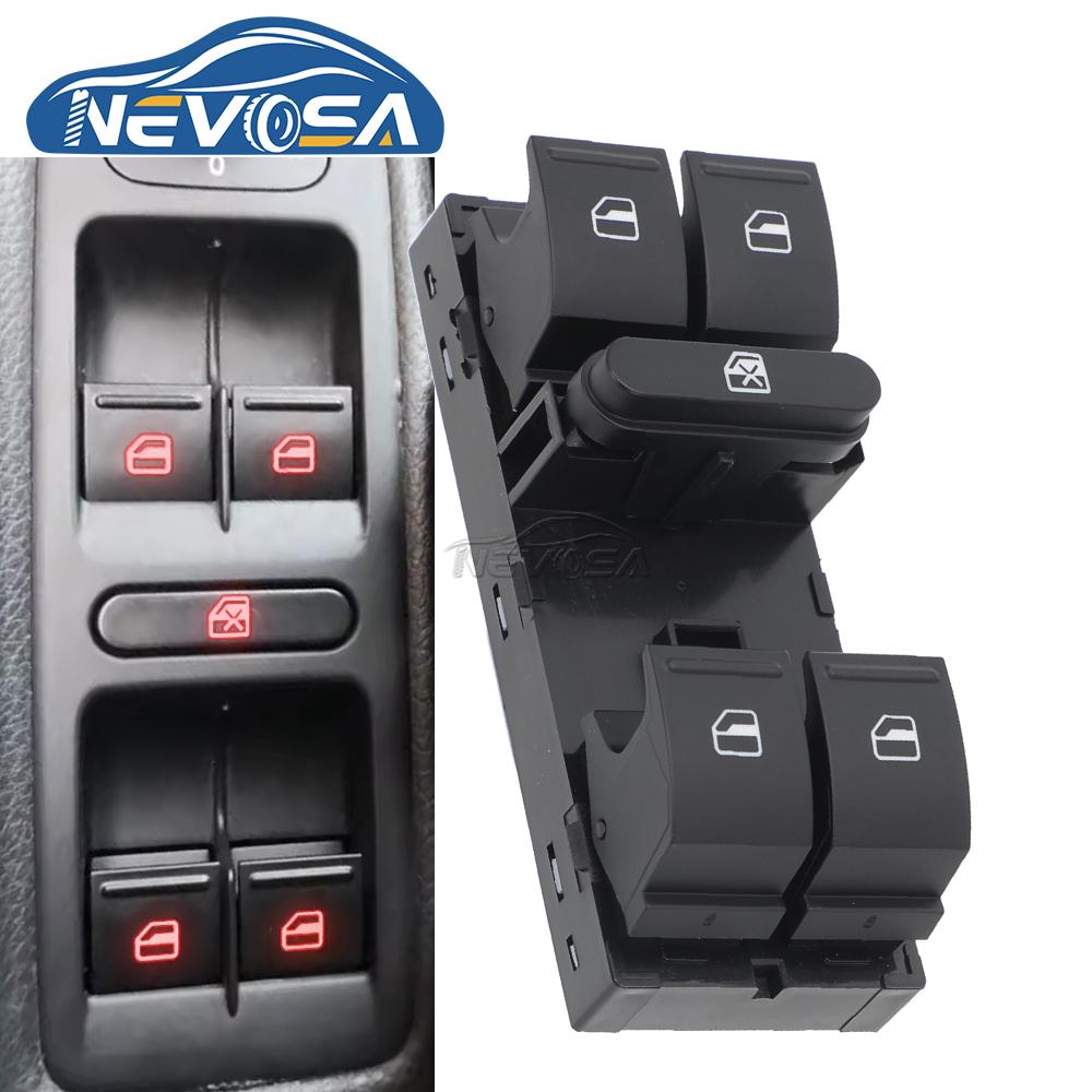 NEVOSA 1K4959857B Power Master Window Switch For SEAT VW Golf 5 6 Plus Jetta MK5 Mk6 GTI Tiguan Touran Passat B6 B7 3C Polo 6R 1