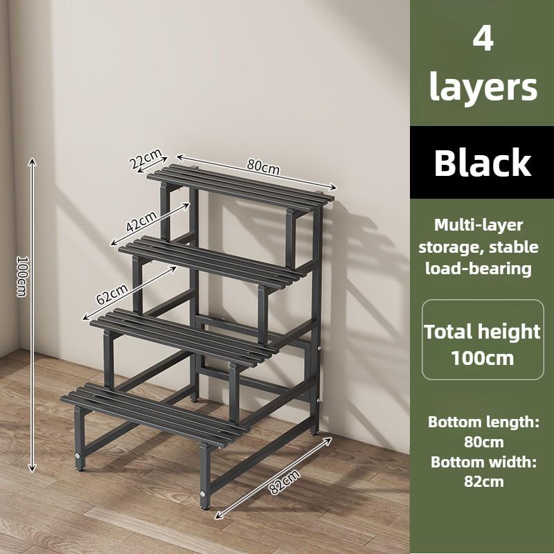 Садовая стойка для комнатных растений из нержавеющей стали, металлическая водонепроницаемая стойка для цветов, многоуровневая полка-лестница