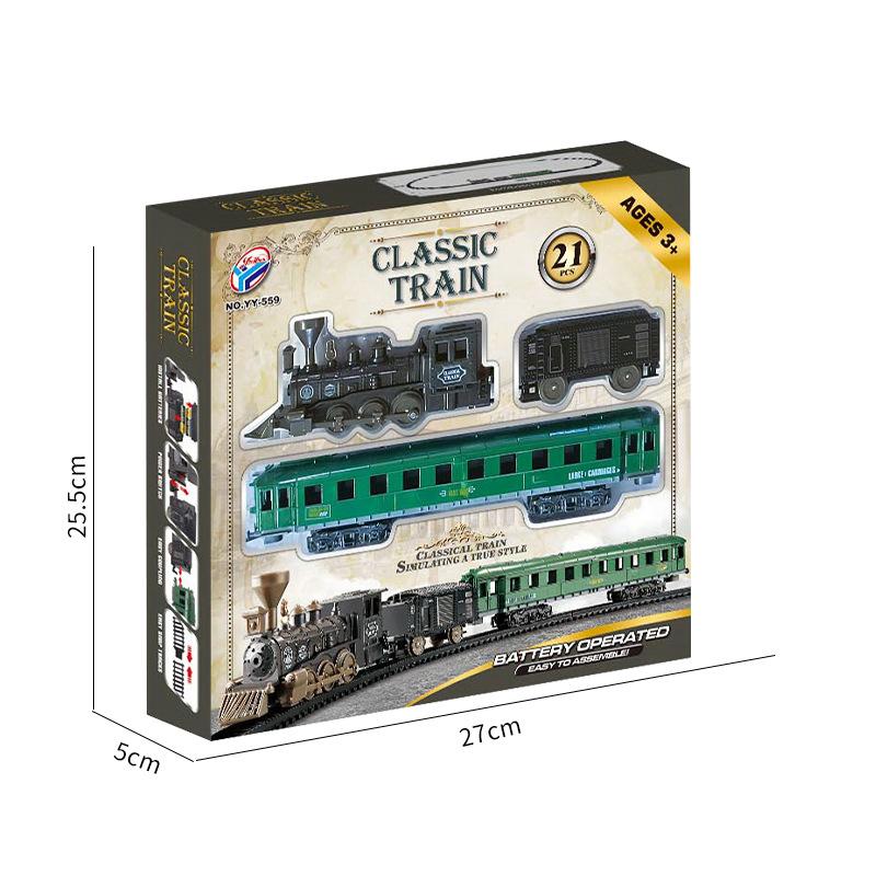 Electric Classical Train Track Diy Puzzle Assembly Track Simulation Small Train Model Children'S Toys
