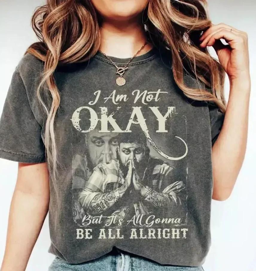 Jelly Roll Concert Tour 2024 I Am Not Okay T Shirt Full Size S-5XL TT593