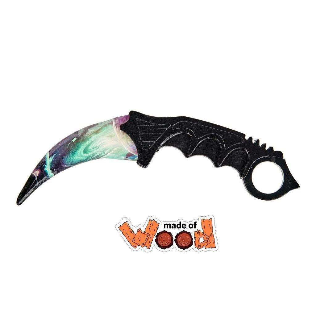 КС2 КС:GO Деревянный нож Karambit Galactic Flash, Maskbro, деревянный нож, сделанный из дерева, для любителей CounterStrike Global Offensive