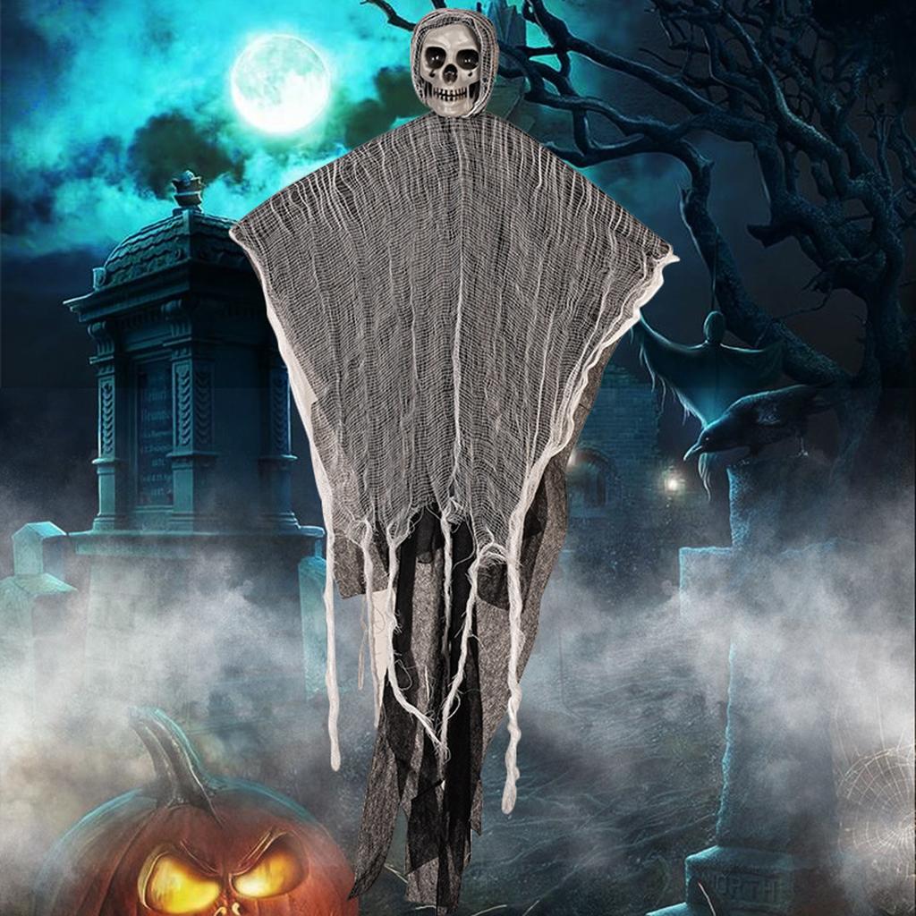 Realistic Skeleton Cloth Hanging Decoration For Halloween Yard Party Outdoor Scary Ghost Scene Setup With Durable Plastic Fabric Material