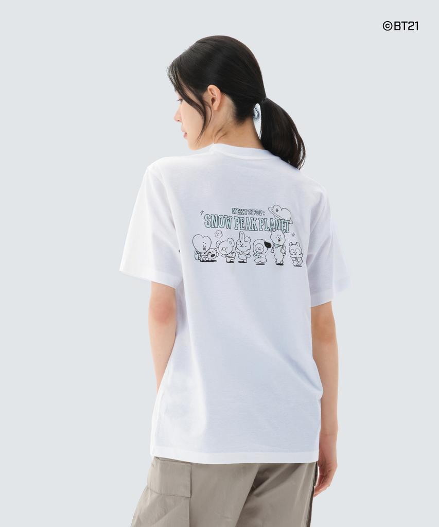 SNOWPEAK APPAREL [Snow Peak I Bt21] Graphic Short Sleeve T-Shirt (S26Mufts90) White