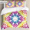 Mandala Duvet Cover Set Boho Style Ethnic Colorful Spring Garden Themed Multicolor Polyester Bedding Set Double Queen King Size