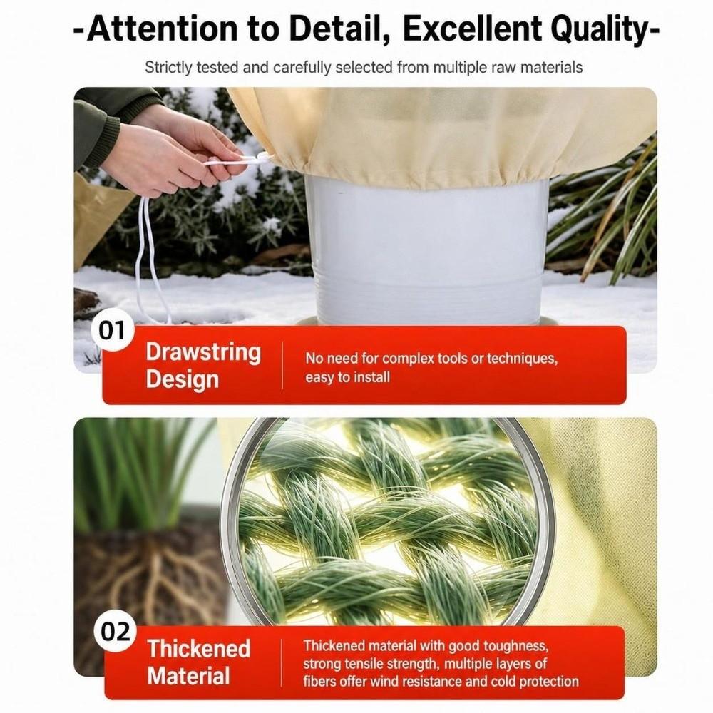 with Drawstring Zipper Plant Winter Protection Cover Shrub Warm Cover Cold Weather