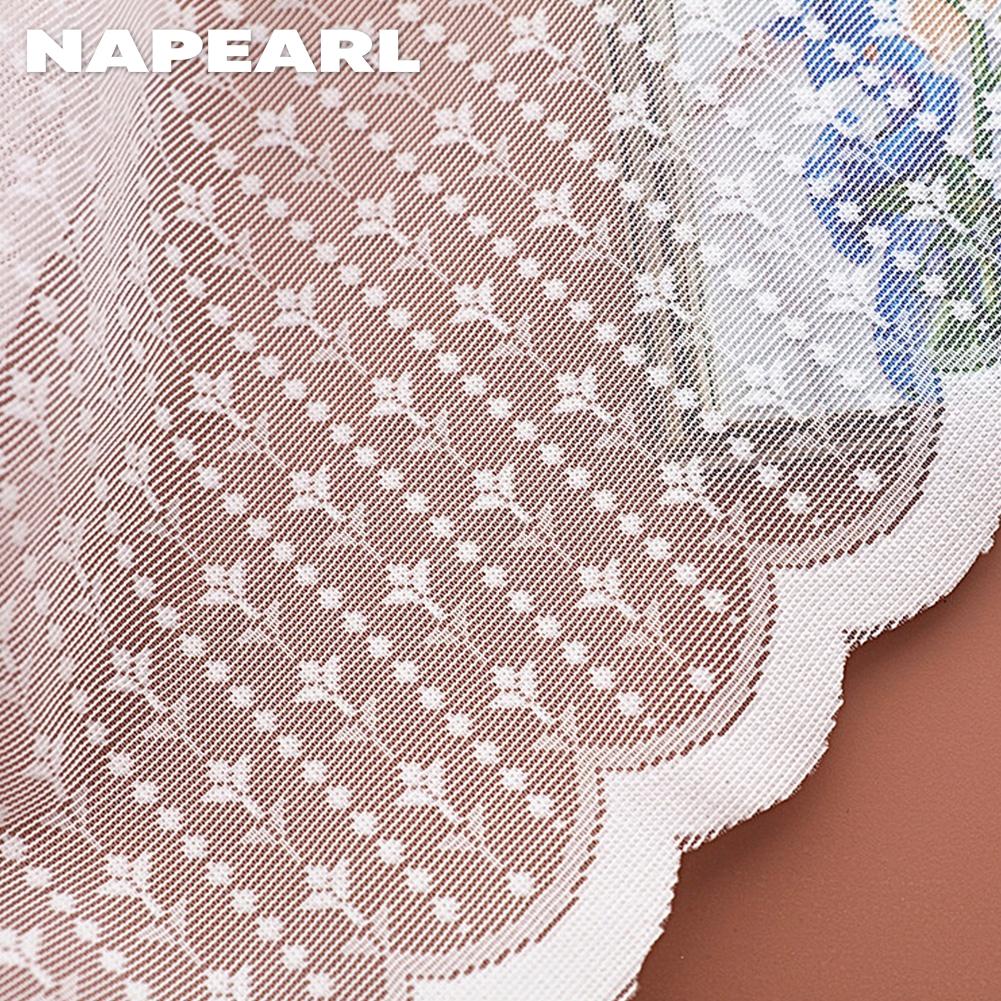 1PC NAPEARL 10-20% Blackout French Style Fresh Wave Bottom Lace Sheer Curtain for Living Room Bedroom Balcony Home Decor