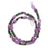 Natural Amethyst Aventurine Labradorite Gemstone Beads Necklace 17" UB-5005 UB-5005