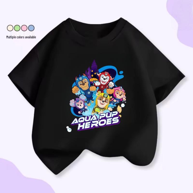 Paw Patrol Cartoon Short Sleeve Summer T-Shirt for Kids, Round Neck