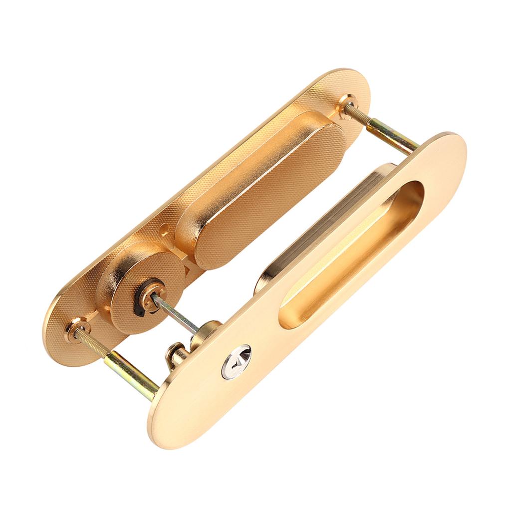 Sliding Door Lock Handle Anti Theft with Keys for Barn Wood Furniture Hardware Gold