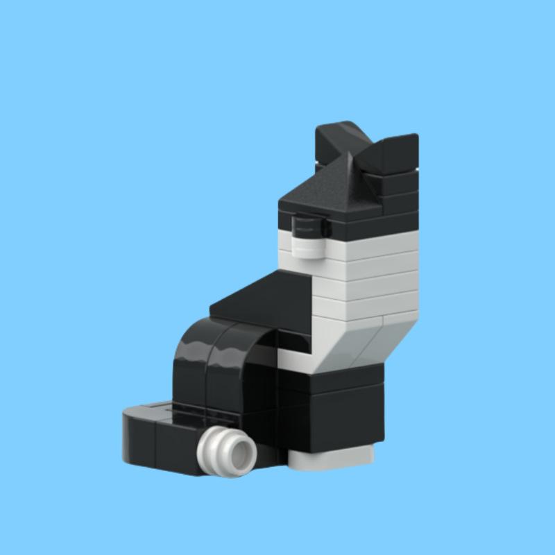 Building Block Spotted Dog Black And White Cat Kapibara Panda Animal Model Assembled Toy Compatible