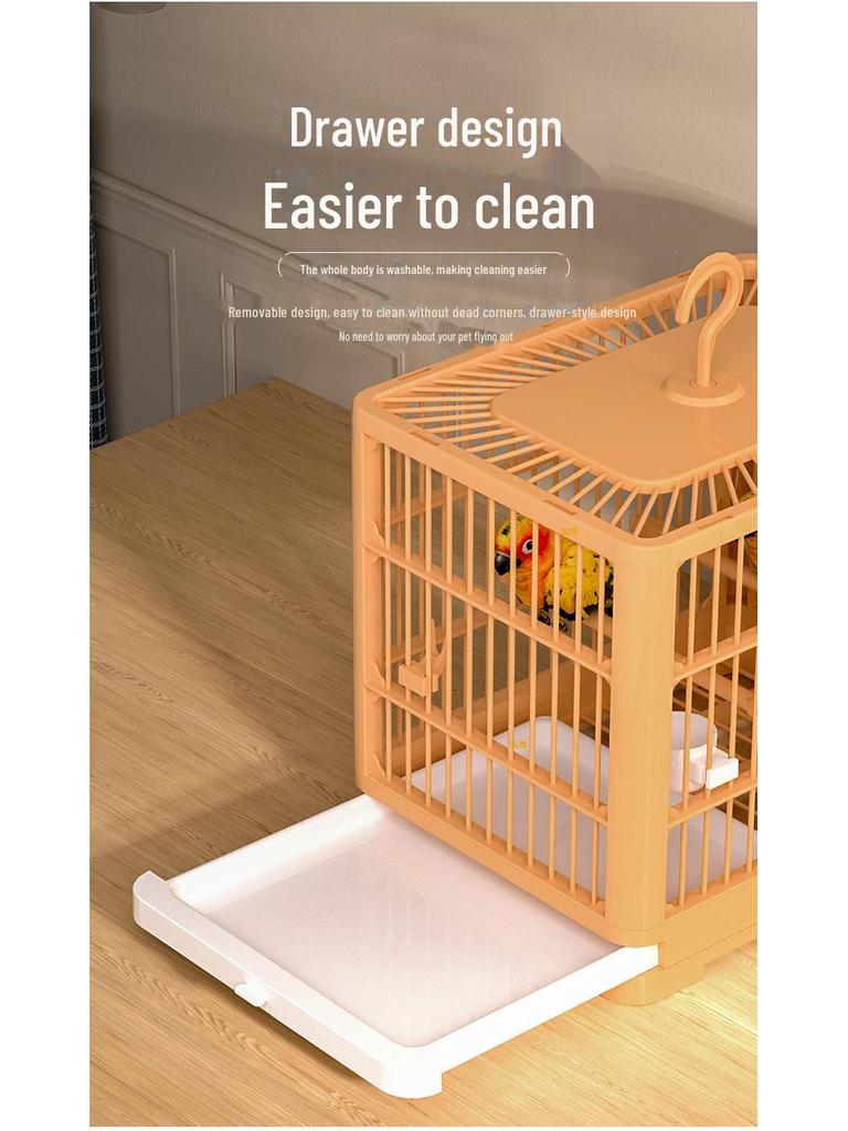 Большая дышащая клетка для попугаев: Просторная наружная/внутренняя вилла для птиц с переносным дизайном