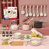 Children Simulation Kitchen Cooking Toy Set Sound Light Function Pot Pan Bowl Kids Pretend Play