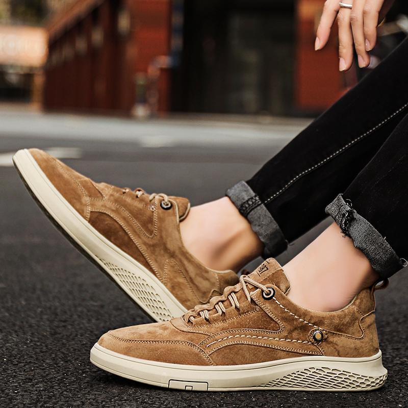 Мужская обувь из натуральной кожи в британском стиле, трендовая удобная повседневная обувь, уличные мужские кроссовки, мокасины, мужская обувь на плоской подошве