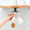 360 Degrees Rotated Kitchen Hooks Self Adhesive 6 Hooks Home Wall Door Hook Handbag Clothes Ties Bag Hanger Hanging Rack