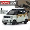 1/24 WuLing MINI EV GAME BOY Alloy Car Diecasts & Toy Vehicles Car Model Sound and Light Pull Back Car Toys for Kids Gifts