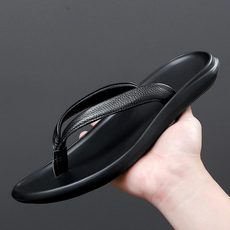 Модные новые мужские шлепанцы из натуральной кожи, уличные летние модные мужские шлепанцы, дышащие мужские повседневные туфли, сабо, мужская ленивая обувь