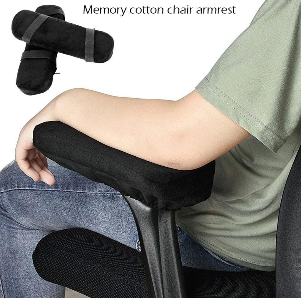 Armrest Cushion Chair Arm Cover Memory Foam Non-Slip Elbow Support Pillow