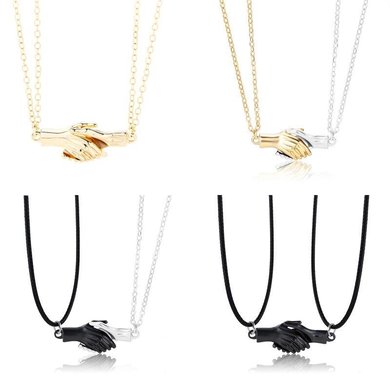 2 шт. Магнитное ожерелье для пары «держись за руки», ожерелье для влюбленных, держащихся за руки, для женщин и мужчин, модные ювелирные изделия, подарок, тренд