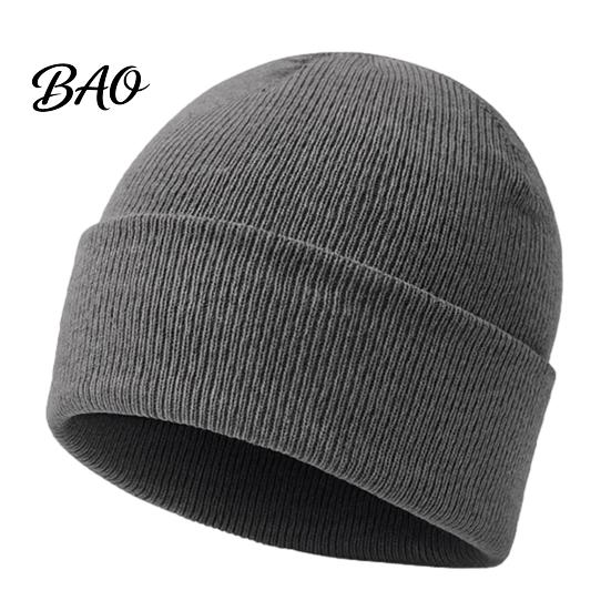 Windproof Winter Headwear Knitted Hat, Unisex Thick Thermal Skull Cap, Cozy Hat Warm Knit for Men Women Outdoor Hiking Jogging