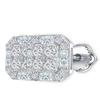 Real Moissanite Square Halo Stud Earrings 925 Silver Hip-Hop Mens Ladies Earring