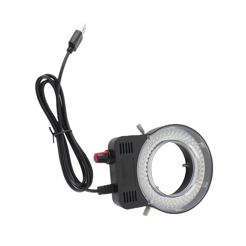 LED Microscope Ring Light 144 LEDs 4W 6500‑7500K 32000‑36000LX Adjustable Brightness USB Powered Microscope Lamp