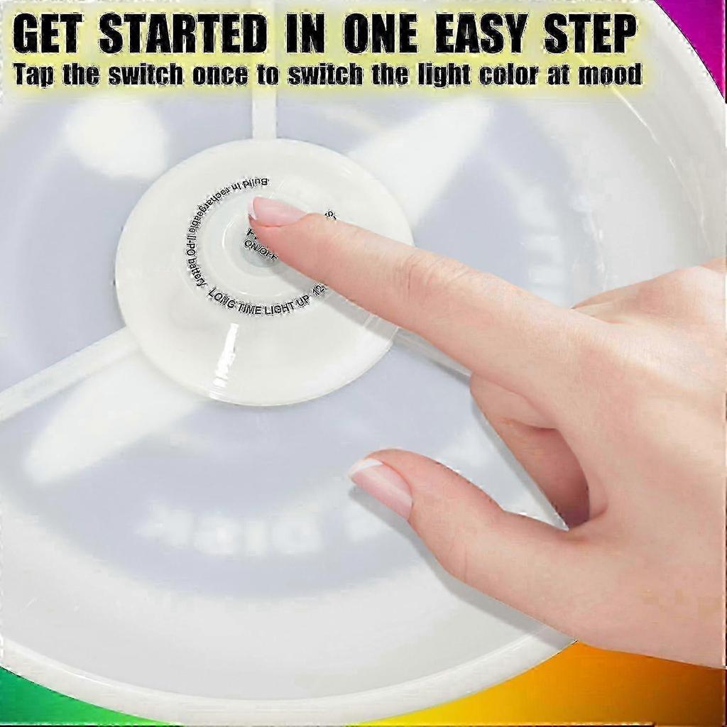 Waterproof Glow-in-the-Dark LED Flying Disc with 38 RGB Lights 7+5 Lighting Modes Rechargeable for Outdoor Play and Family/Boys Entertainment 26-27s