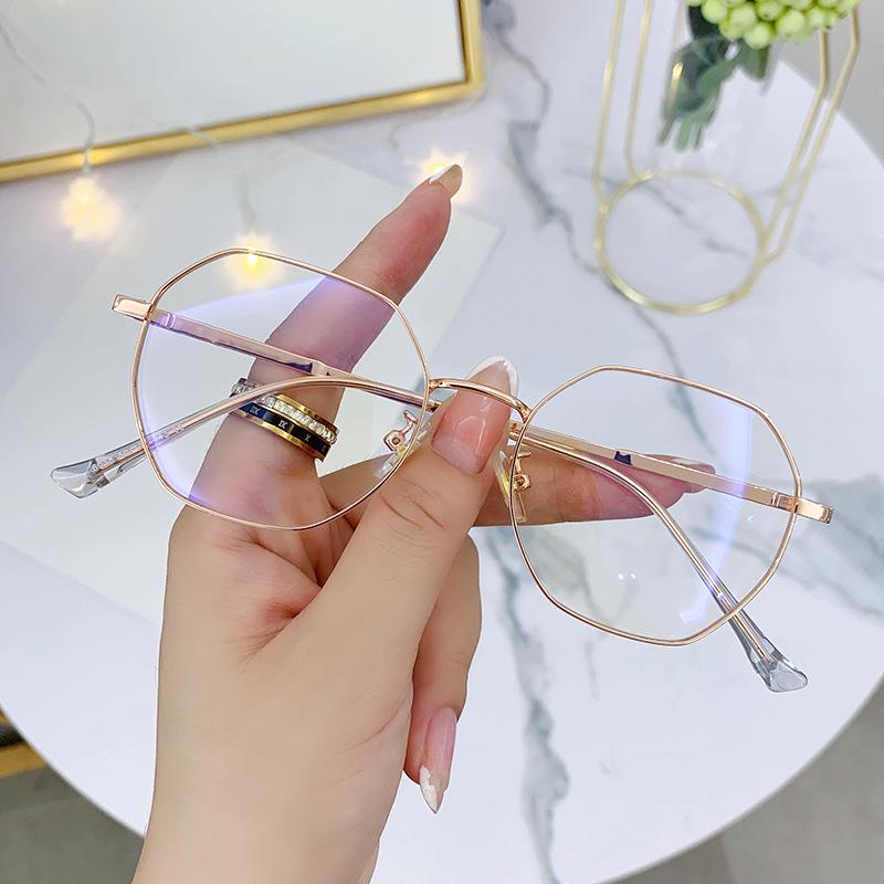 Мужские ретро очки с восьмиугольной металлической оправой и линзами, блокирующими синий свет