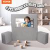Modular Kids Play Couch 4Pcs DIY Creative Child Sectional Sofa Dark Grey