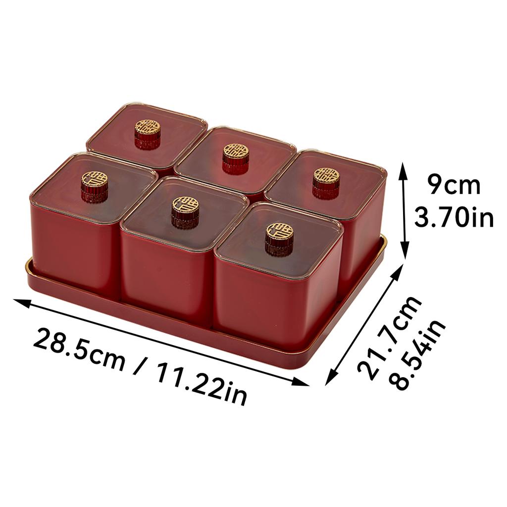 2/4/6 Grids Food Storage Box Moisture-Proof Nut, Dried Fruit, Candy Box Fruit Storage Container For Christmas New Year