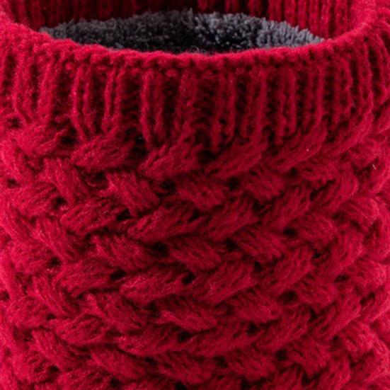 Winter Neckerchief Soft Windproof Fabric Velvet Lining Thickened Knitting Scarf Cold Weather Neck Warmer