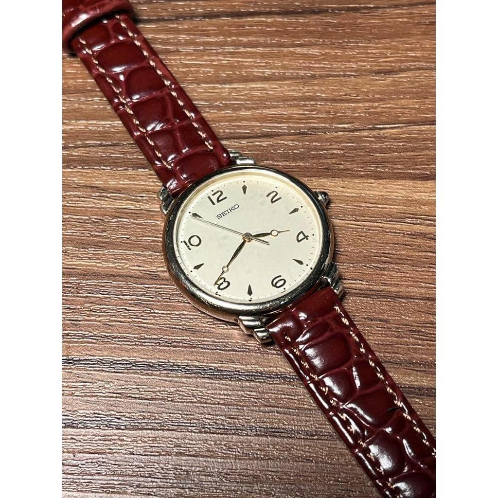 Б/у [Сёва Ретро] 80-х SEIKO Классические Часы на Кожаном Ремешке с Циферблатом Breguet 13 мм